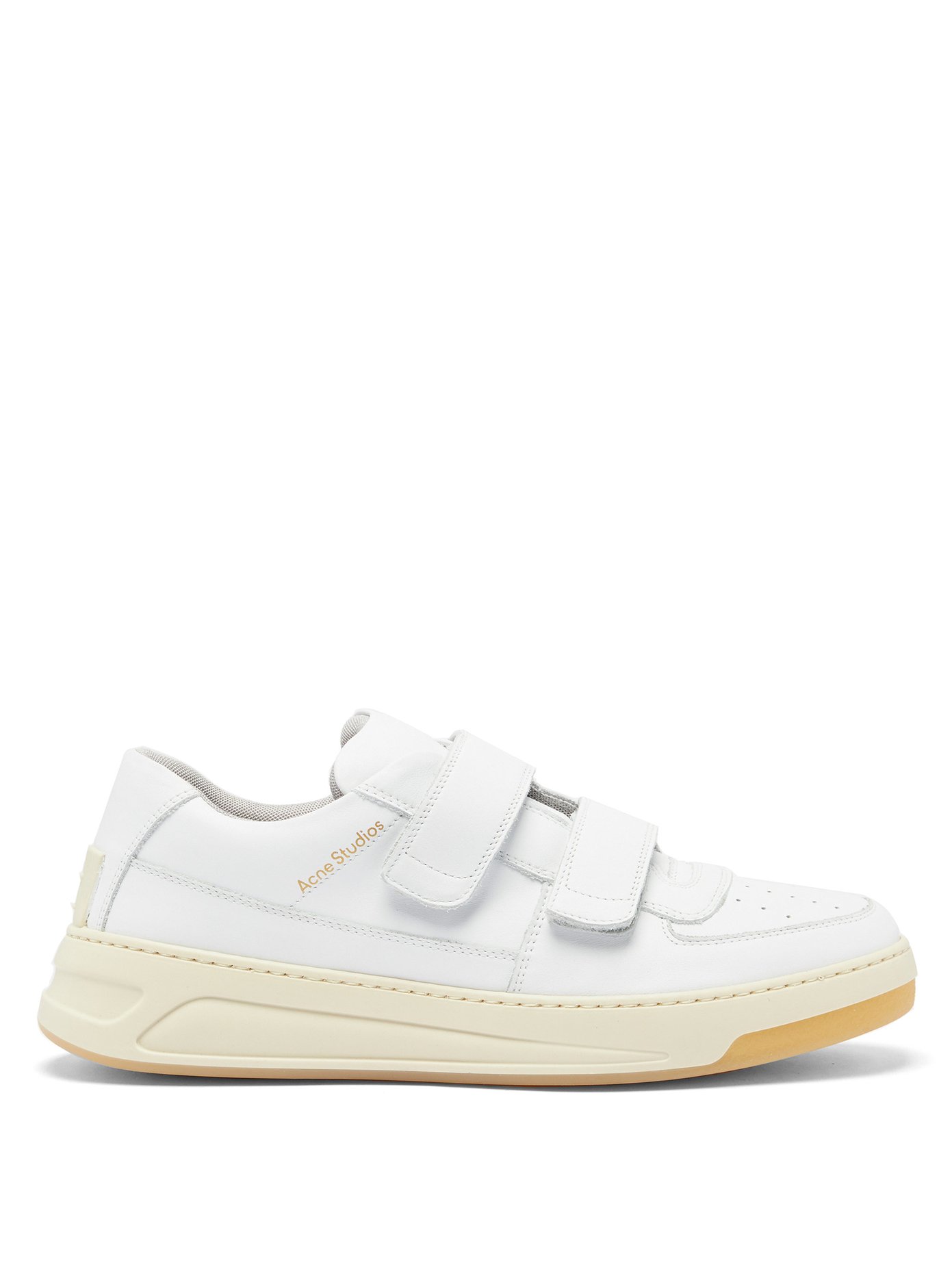 Perey face-logo leather trainers | Acne 