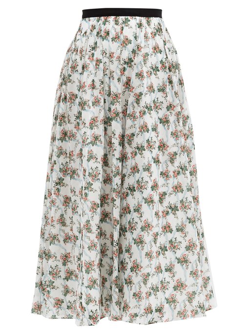 Alula floral-print cotton-voile skirt | Emilia Wickstead ...