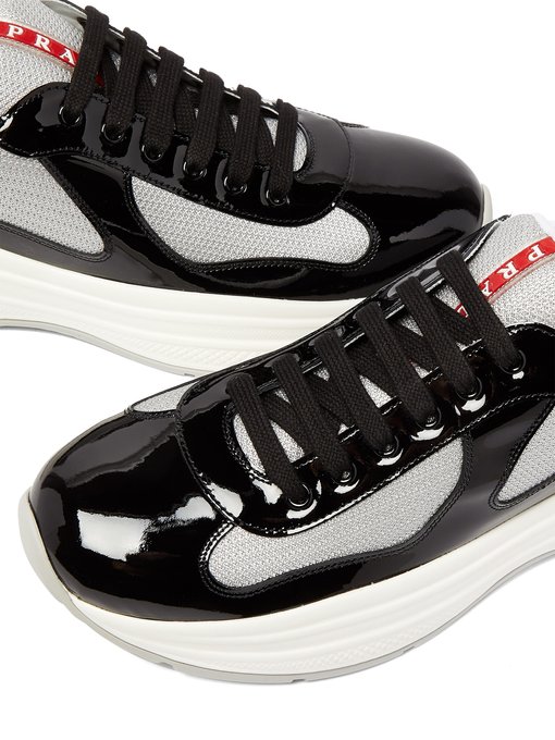 Cup XL patent leather and mesh trainers 