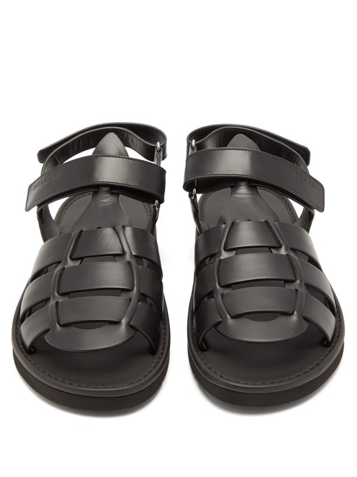 Logo-debossed leather fisherman sandals | Prada | MATCHESFASHION UK