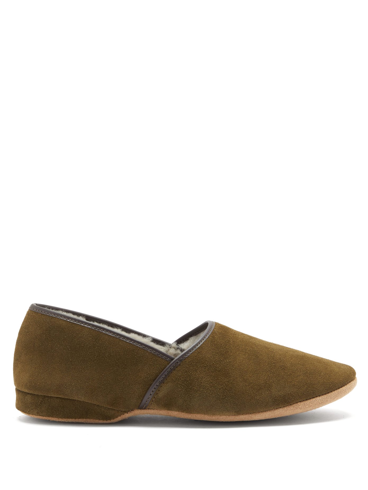 Crawford shearling-lined suede slippers 