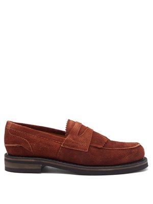 Stacked-sole suede penny loafers | Our 