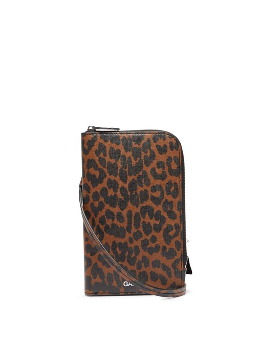 leopard print leather crossbody bag