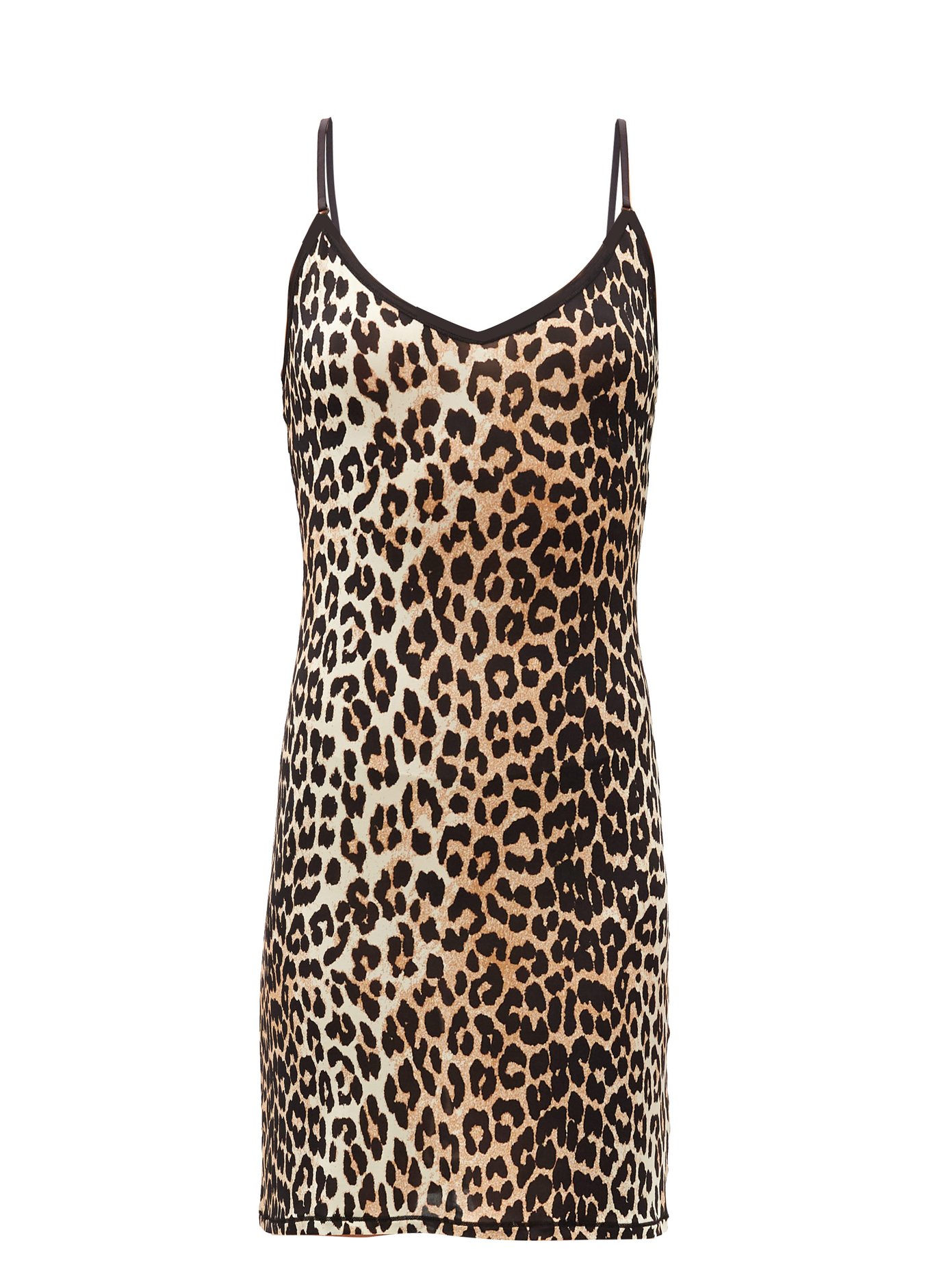 ganni leopard print mini dress