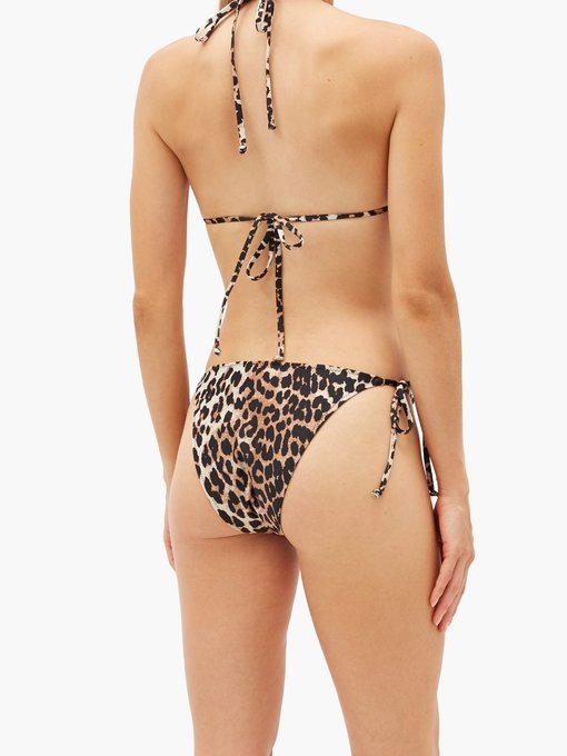 Leopard Print Side Tie Bikini Briefs Ganni Matchesfashion Us