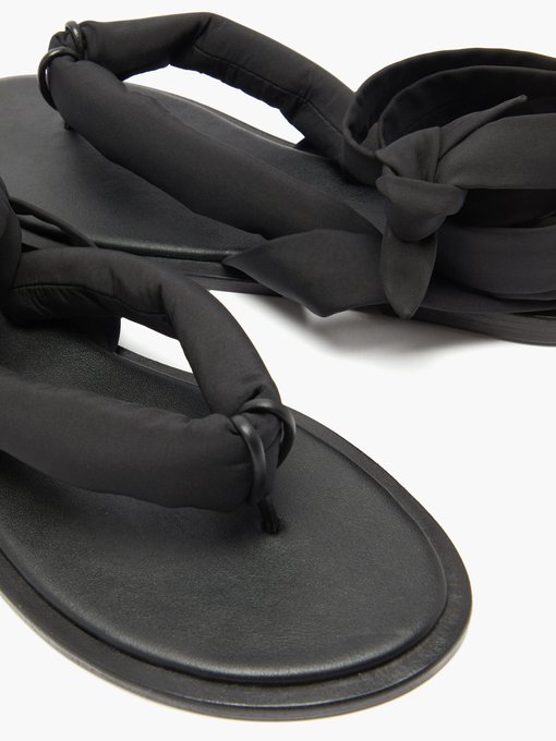 ganni fabric wrap sandals