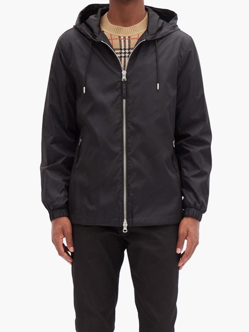 burberry shell hooded jacket