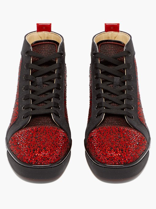 christian louboutin red high tops