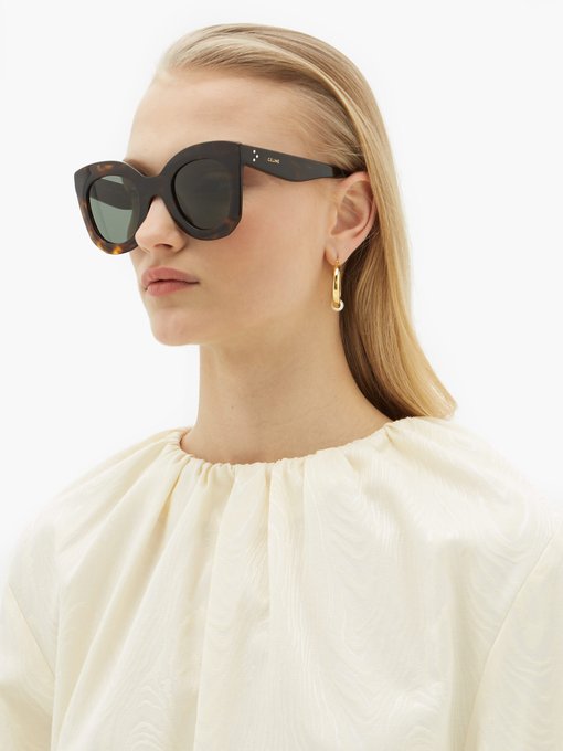 Celine Eyewear Oversized round tortoiseshell-acetate sunglasses