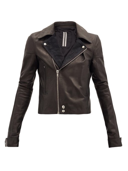 Dracubiker cropped leather biker jacket 