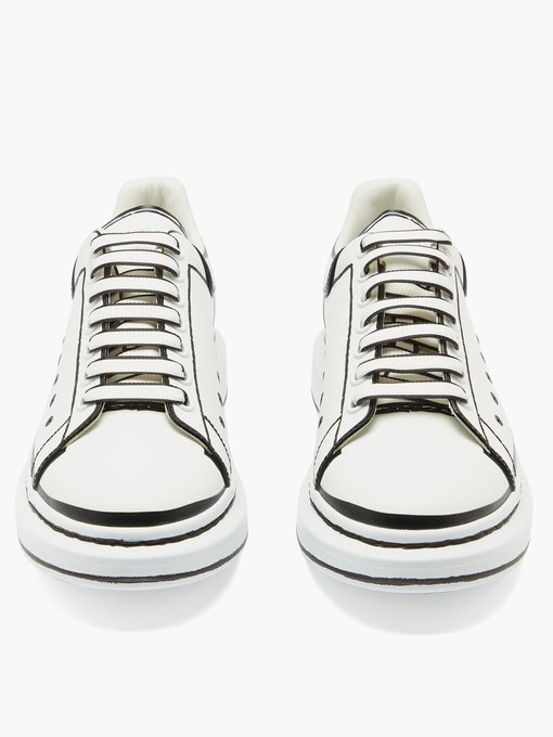 alexander mcqueen white and silver trainers