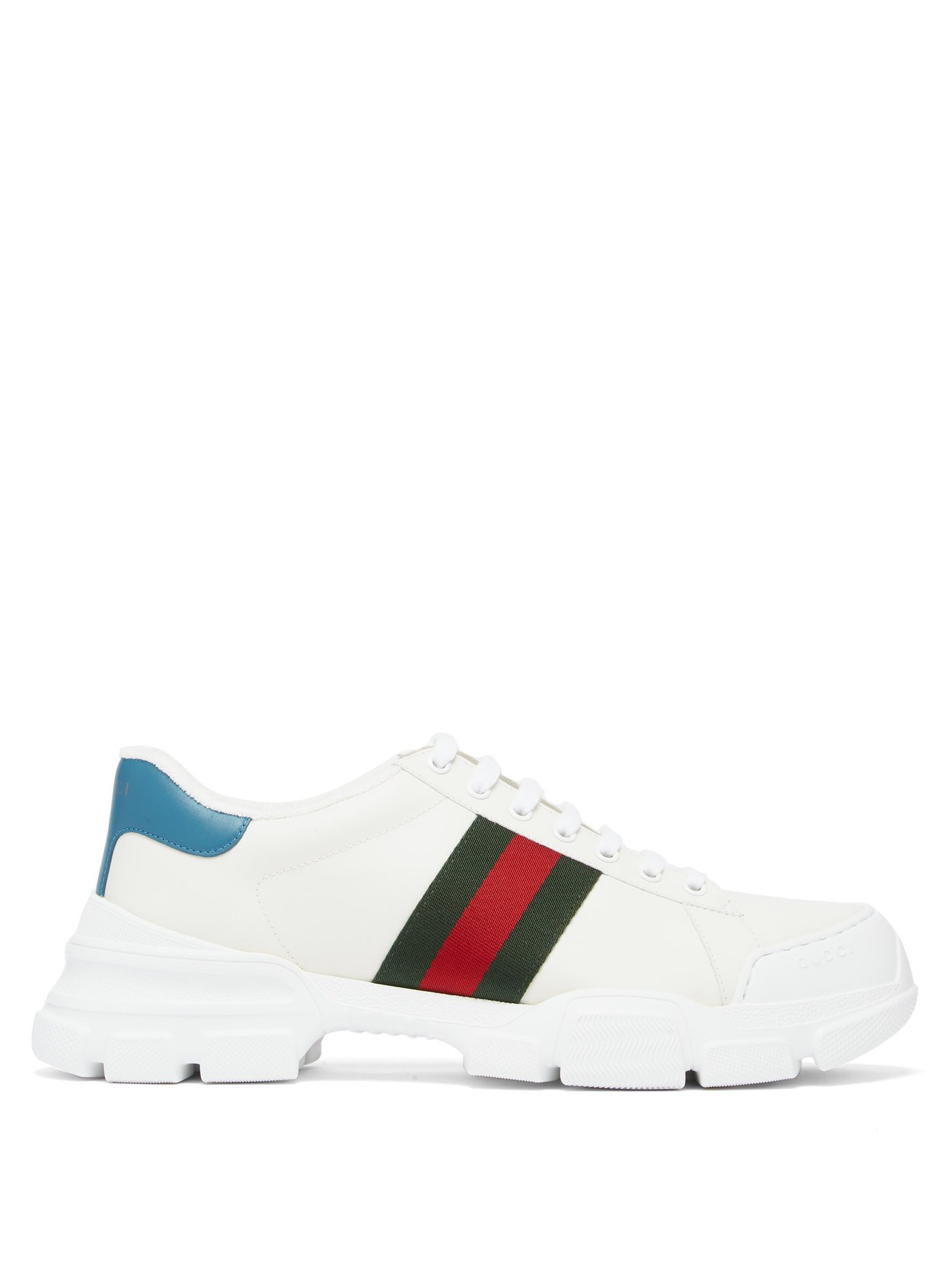 Nathane Web-stripe leather trainers 