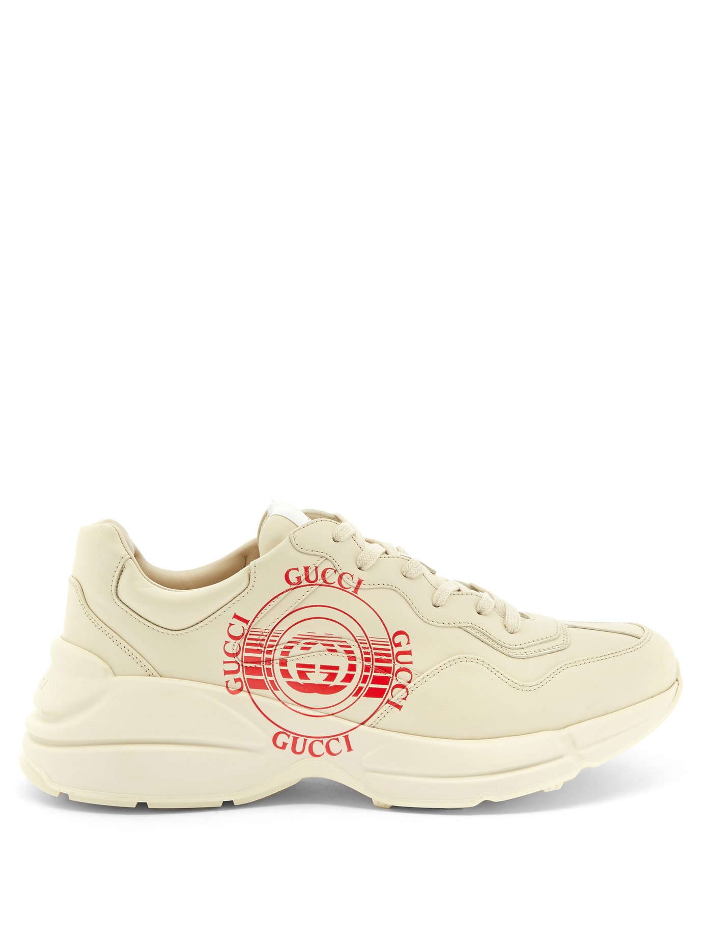 Rhyton GG-disc leather trainers | Gucci 