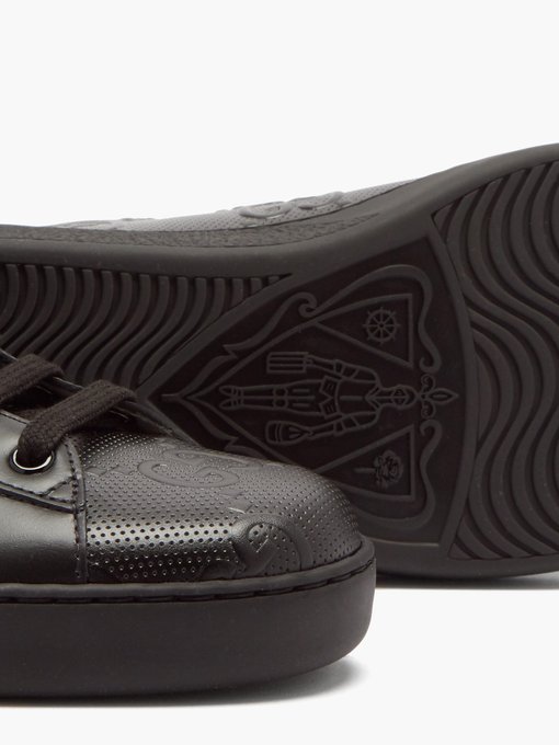 Ace GG-embossed perforated leather 