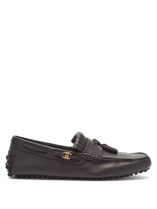 black leather gucci shoes