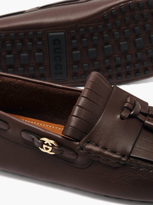 gucci leather driving shoes