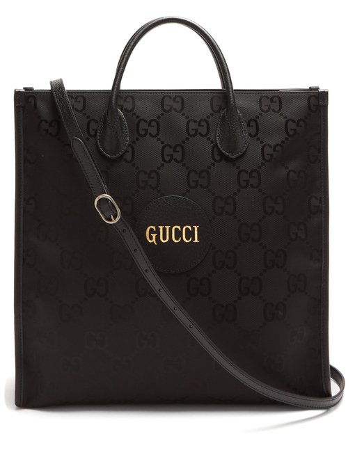 gucci black leather tote bag