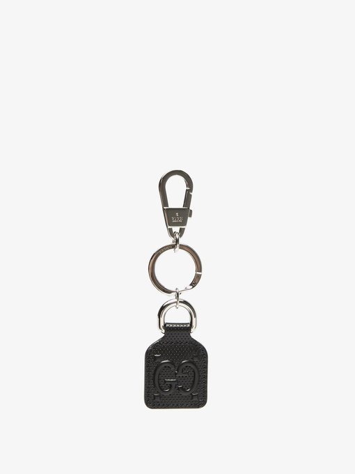 구찌 GG 모노그램 가죽 키링 Gucci GG-monogram perforated-leather key ring
