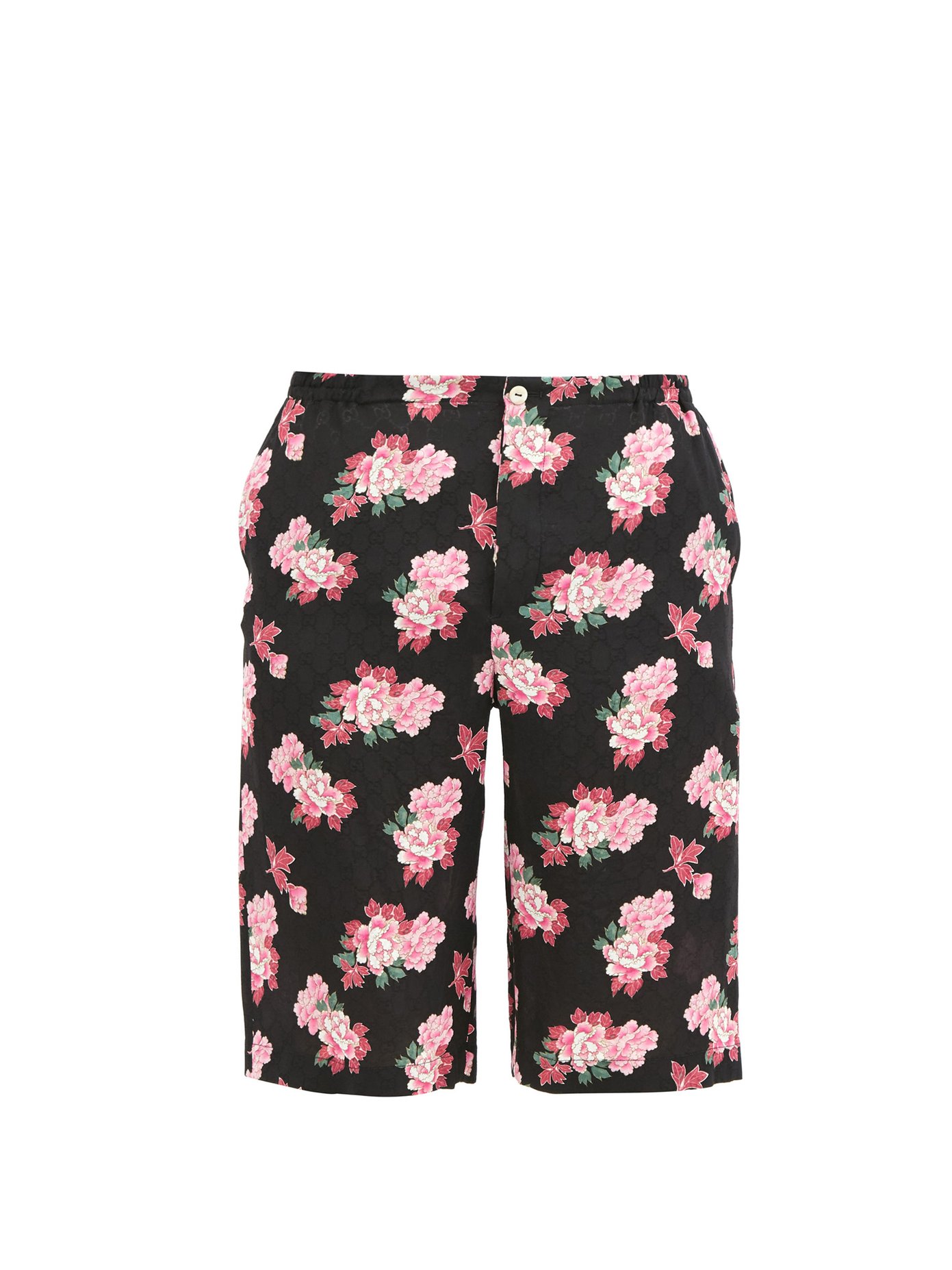 Peony Fantasy floral-print silk shorts 