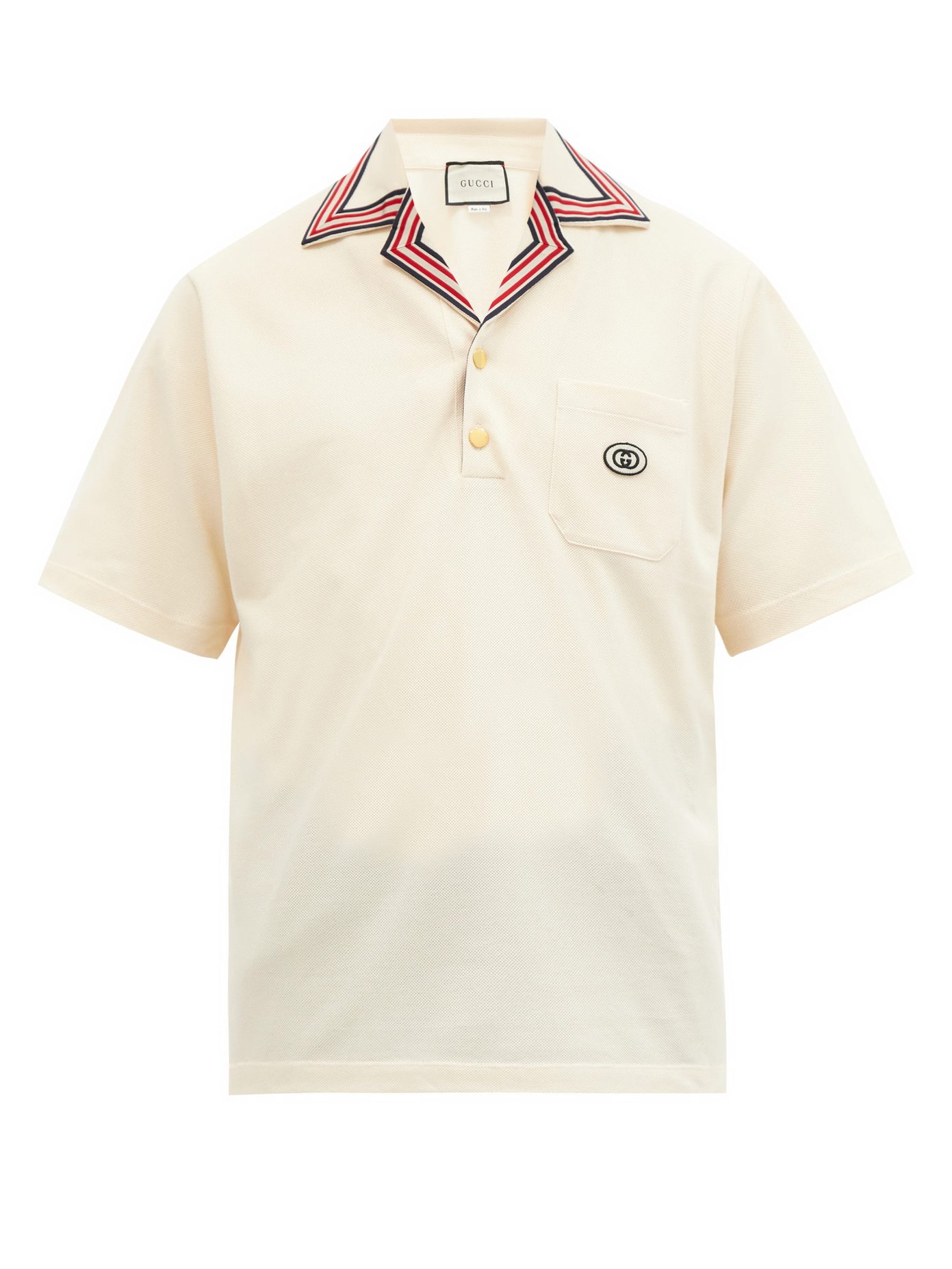 Logo-patch cotton-blend polo shirt 