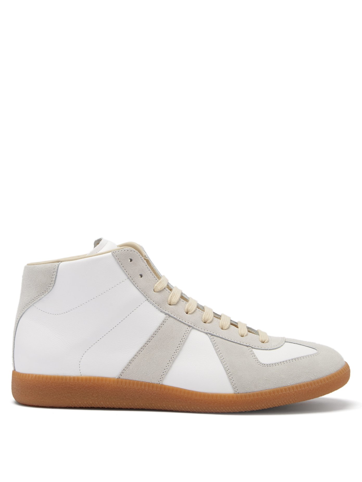 Replica high-top leather and suede 