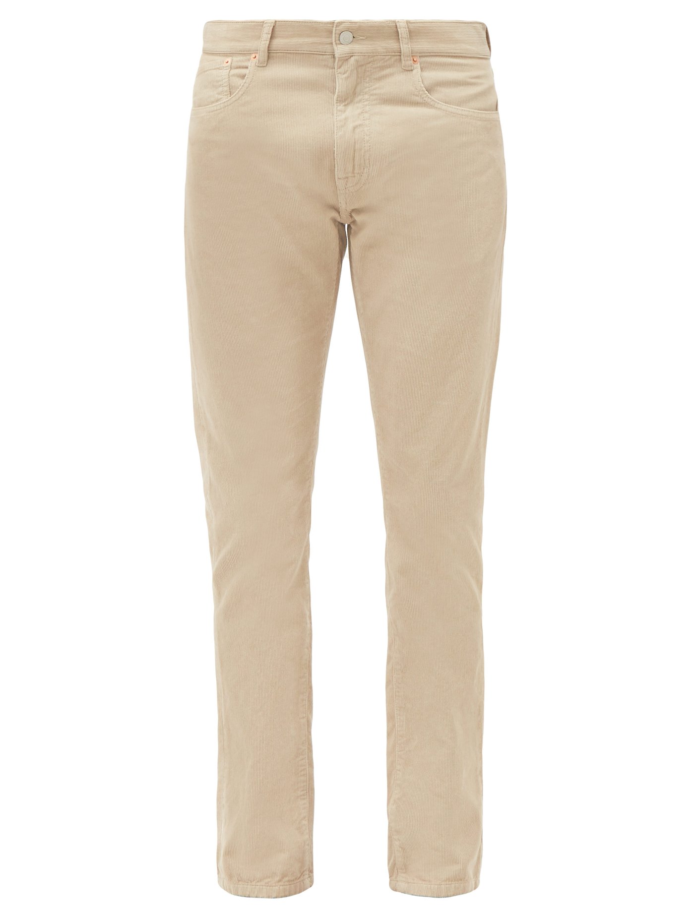 beige slim leg trousers