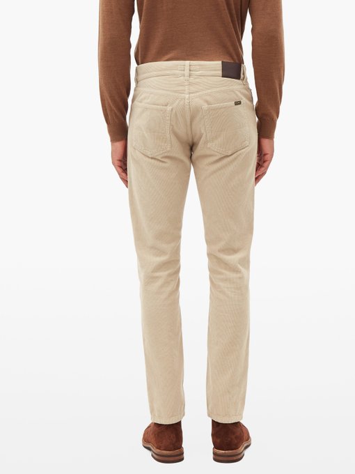 beige slim leg trousers