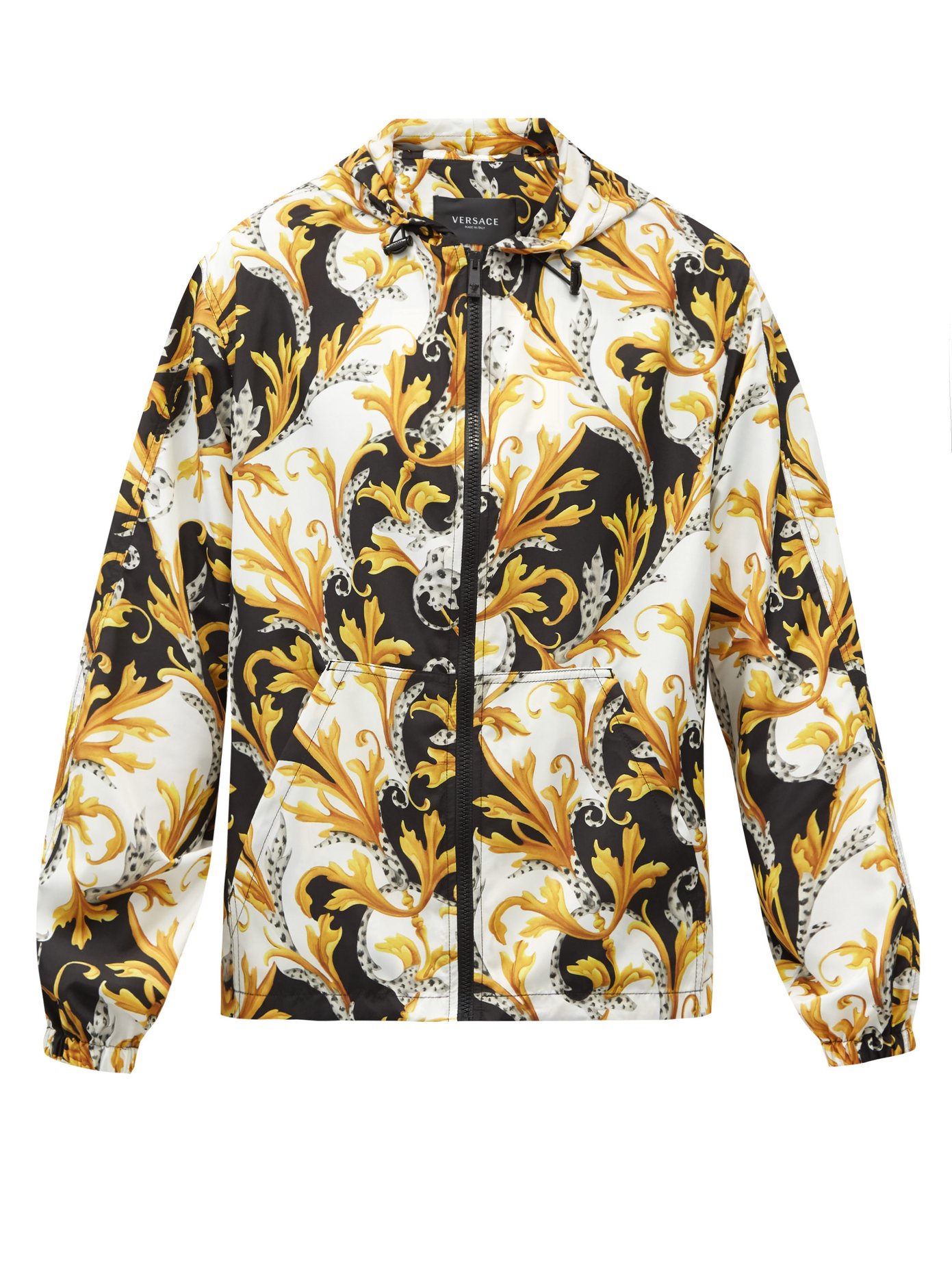 barocco print hooded jacket