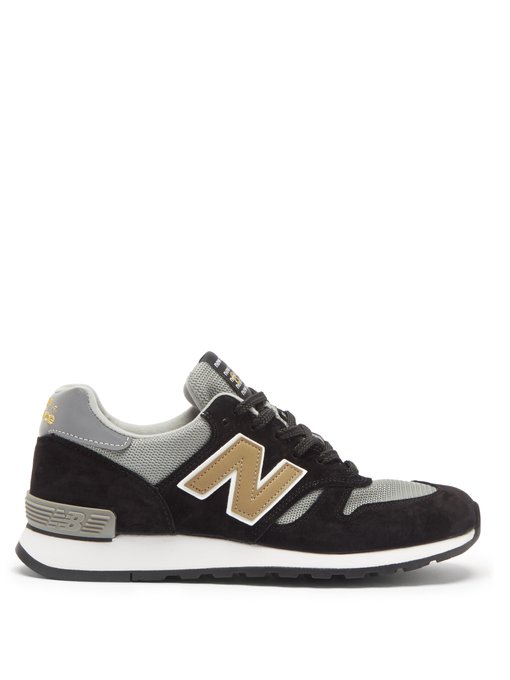 new balance black suede trainers