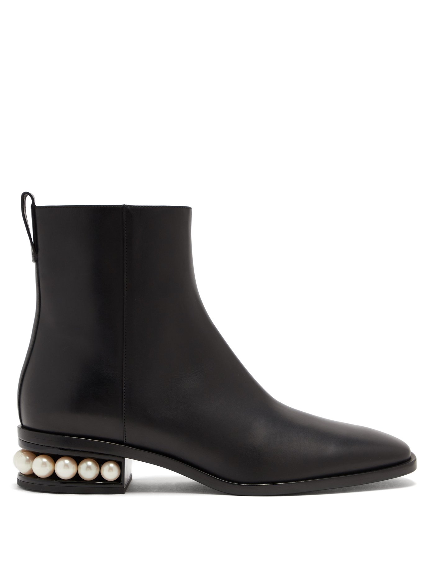 Casati pearl-heel leather ankle boots 