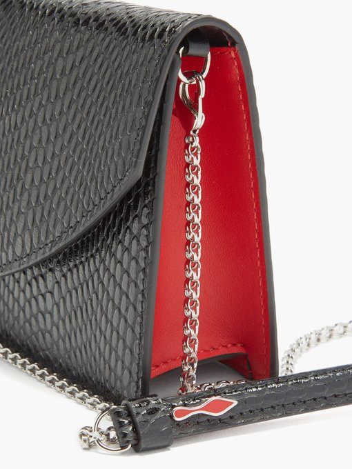 Loubi54 snake-effect leather clutch bag 