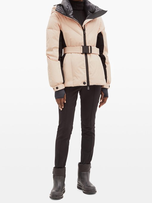 moncler belted quilted shell down jacket