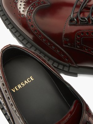 versace burgundy slippers