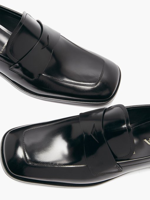 Spazzolato-leather penny loafers 