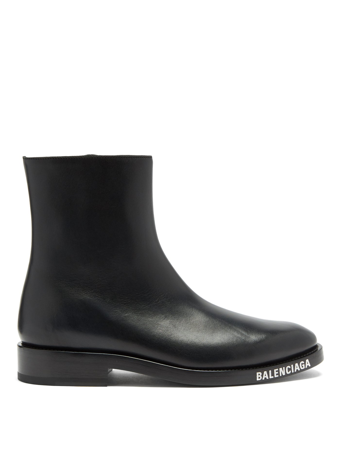 Soft logo-debossed leather boots 
