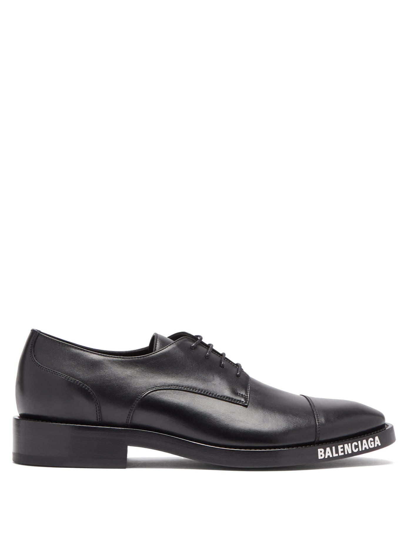 Logo leather derby shoes | Balenciaga 