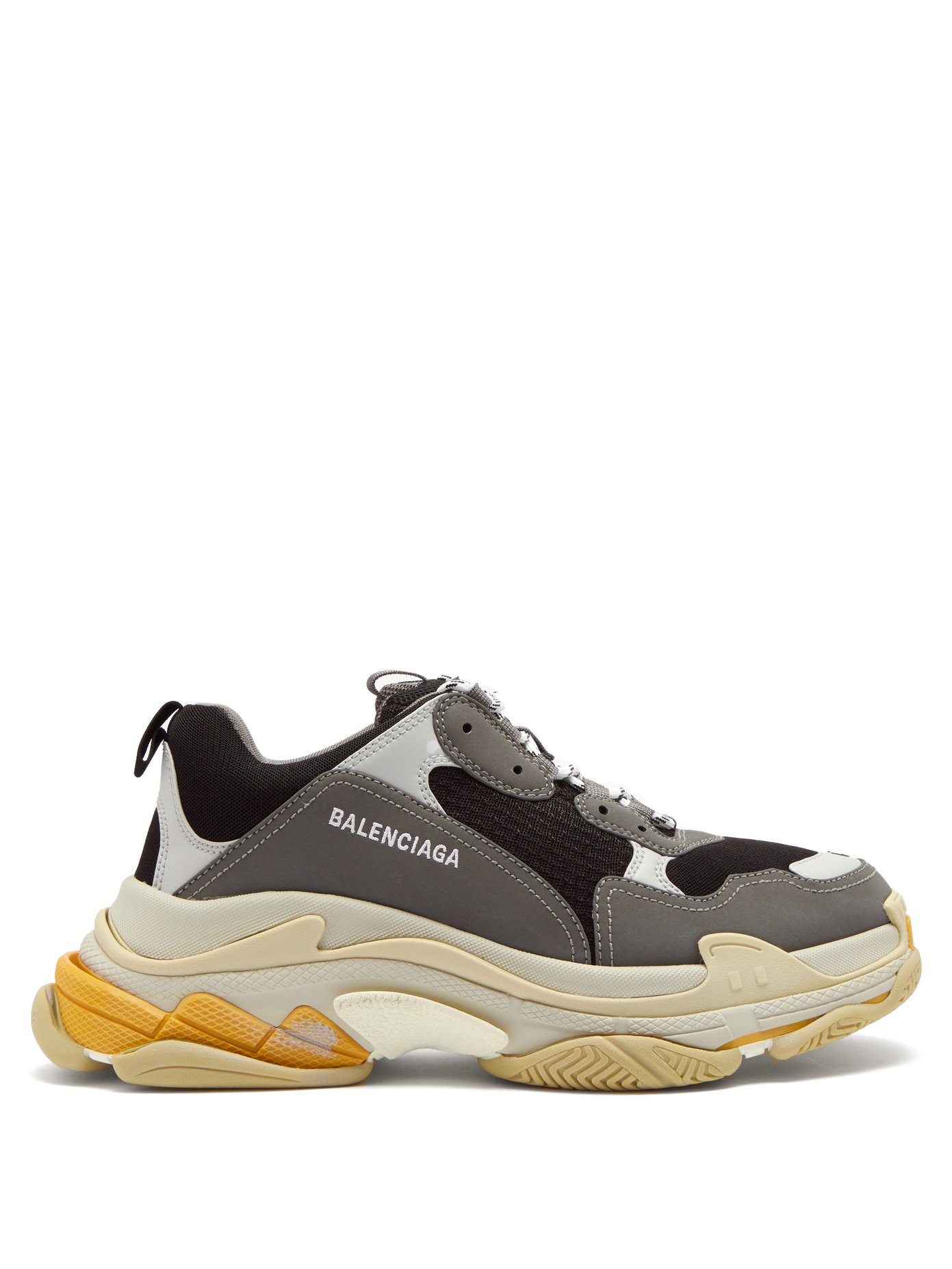 Triple S leather and mesh trainers 