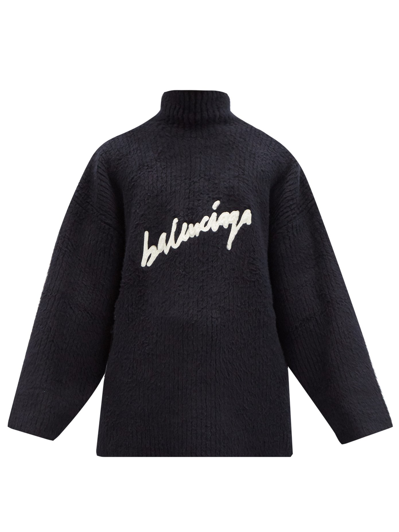 Embroidered-logo rib-knitted cotton 