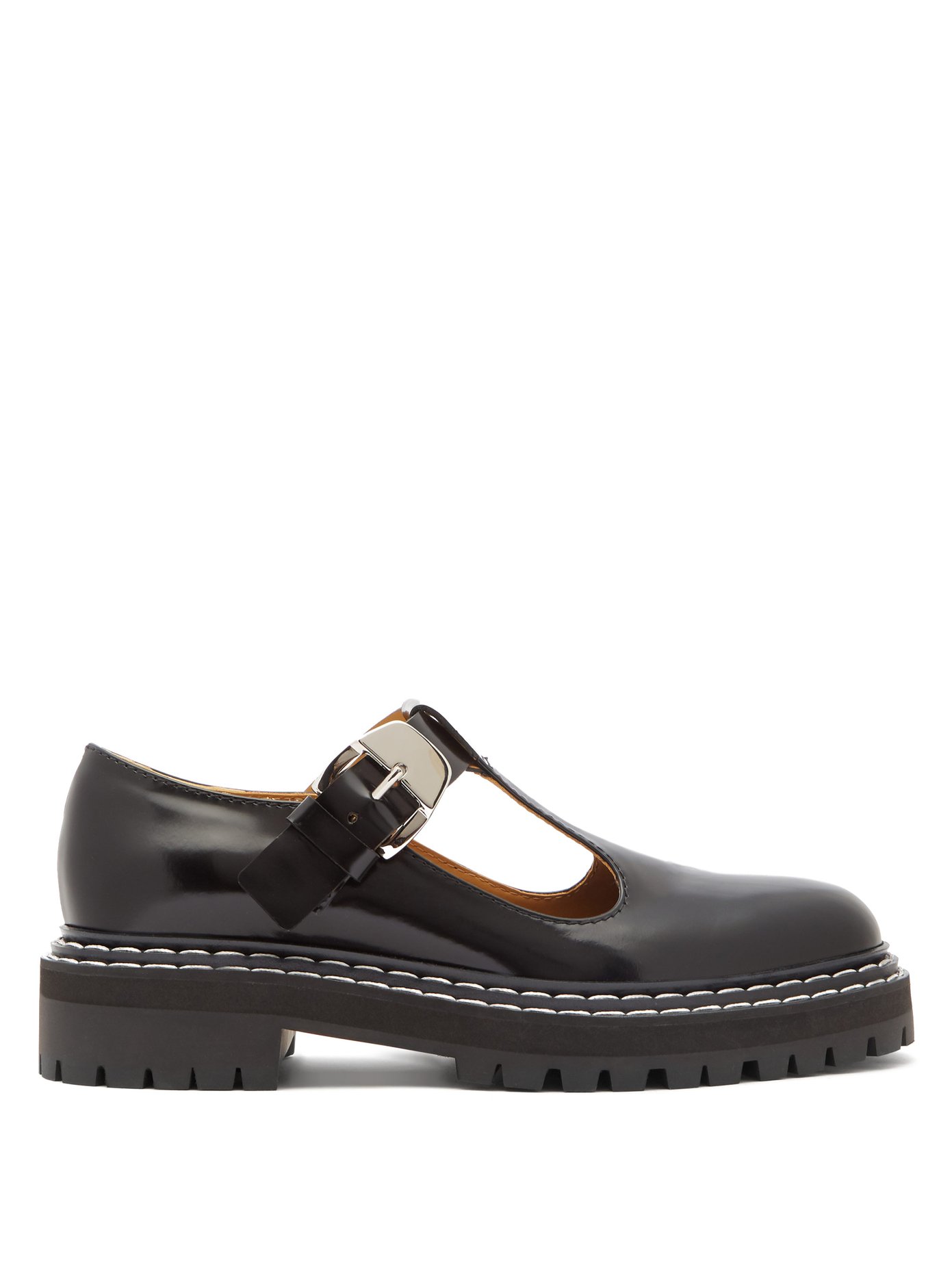 Patent-leather Mary-Jane loafers 