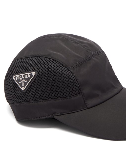 prada black nylon baseball cap