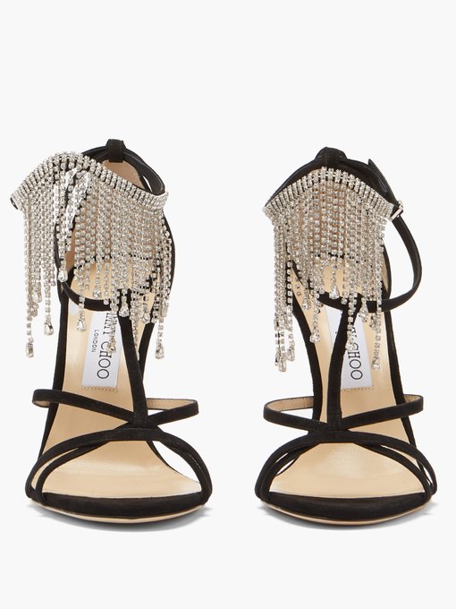 Bijou 100 crystal-fringe suede sandals | Jimmy Choo | MATCHESFASHION UK