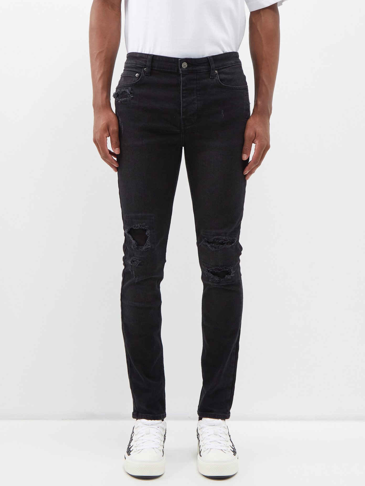 Chitch distressed slim-leg jeans 