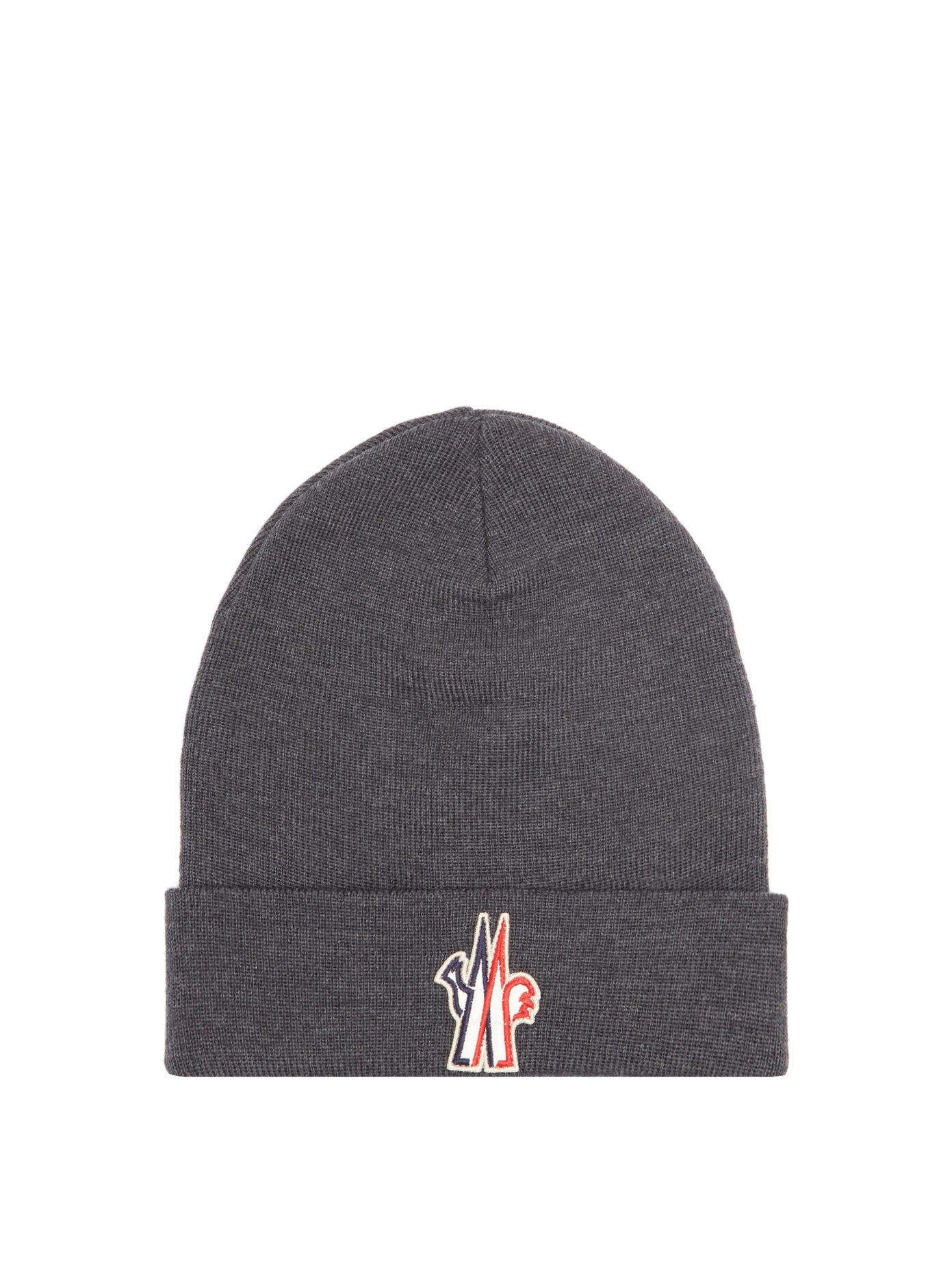 Logo-patch wool beanie hat | Moncler 