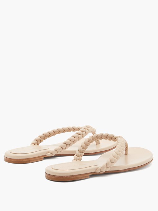 Braided leather flip flops | Gianvito Rossi | MATCHESFASHION US