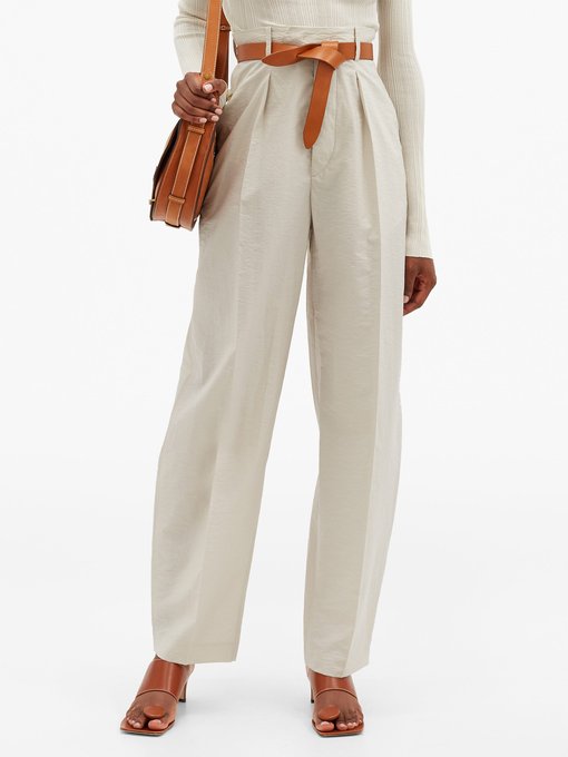 Tacoma crinkled cotton-blend straight-leg trousers | Isabel Marant ...