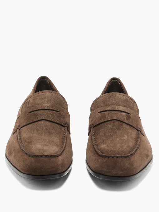 tod's suede penny loafers