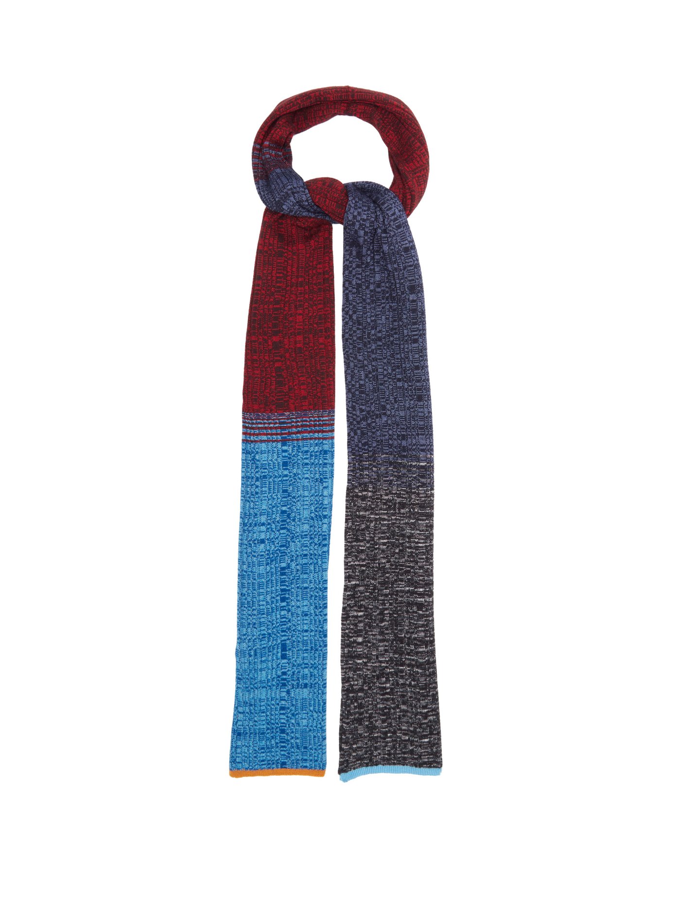 Missoni Colour-block rib-knitted scarf
