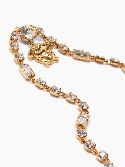 versace medusa crystal chain necklace