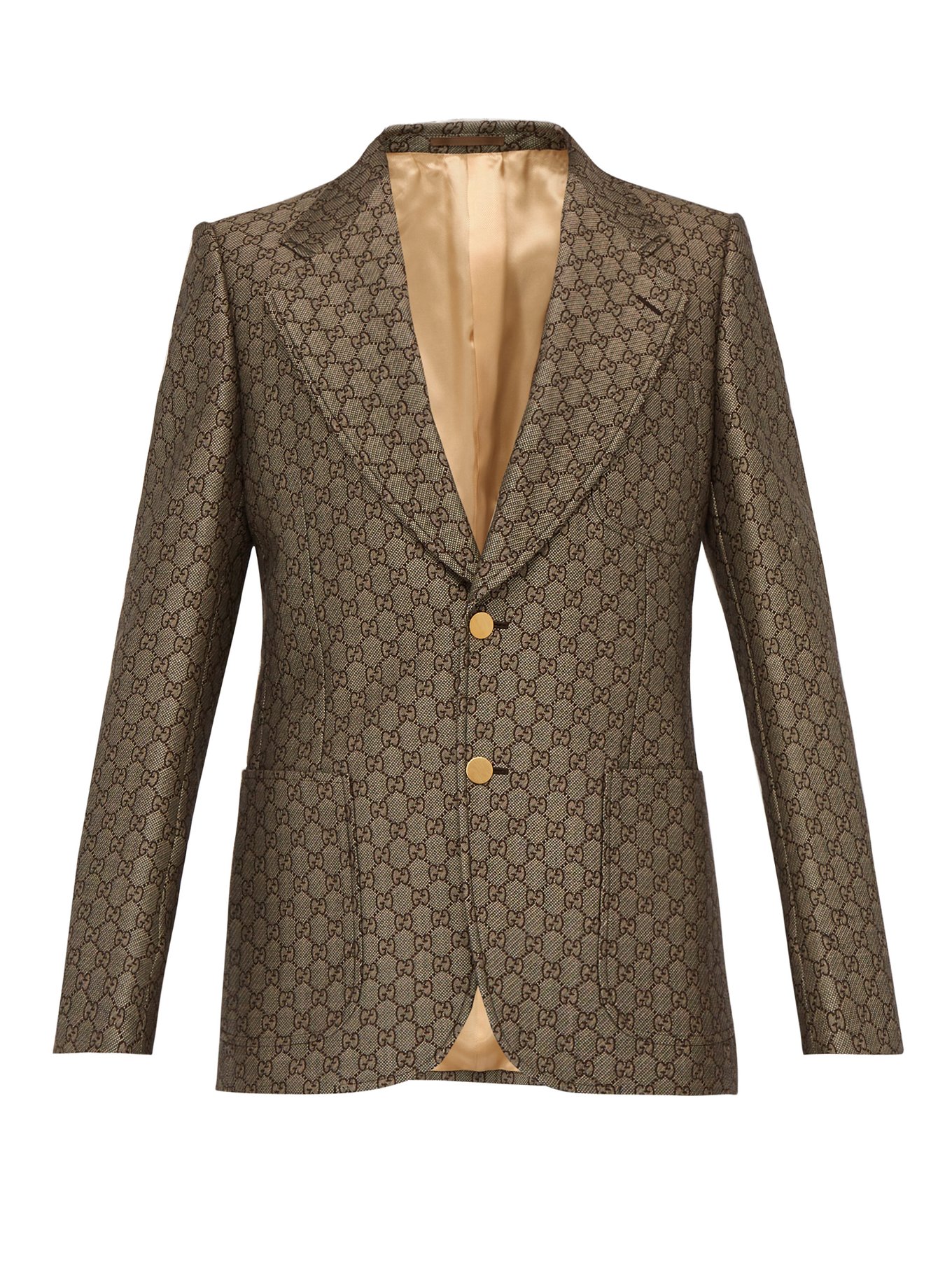 Brown GG monogram single-breasted suit 