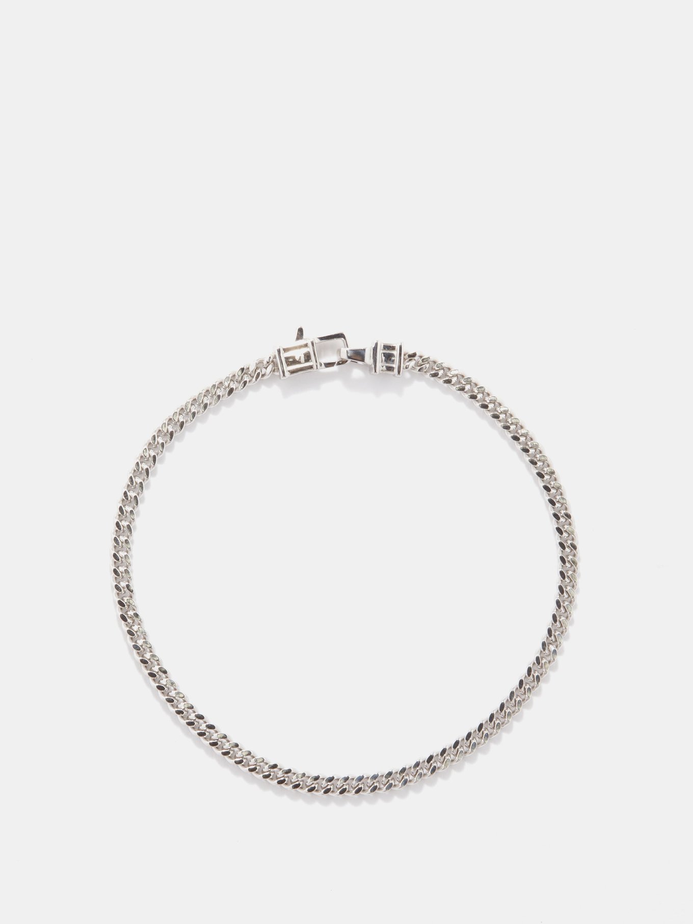 Metallic Curb-chain sterling-silver bracelet | Tom Wood 